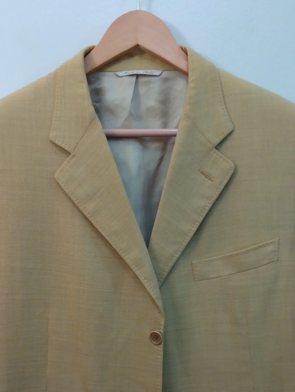 Canali Gold/Tan Tropical Wool Hopsack Summer Sport Jacket  44R US = 54R EU